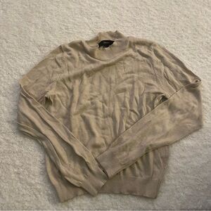 Forever 21 mock neck knit beige sweater. Size Large